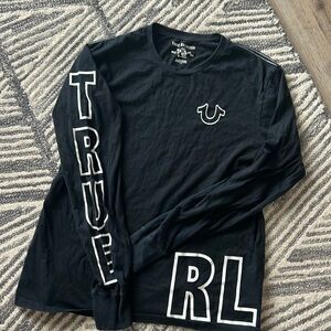 True Religion Long Sleeve Black T-shirt - Mens Size Large